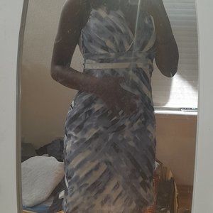 Ann Taylor patterned distressed sleeveless dress